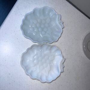 Milk Glass Grape Plates 2
